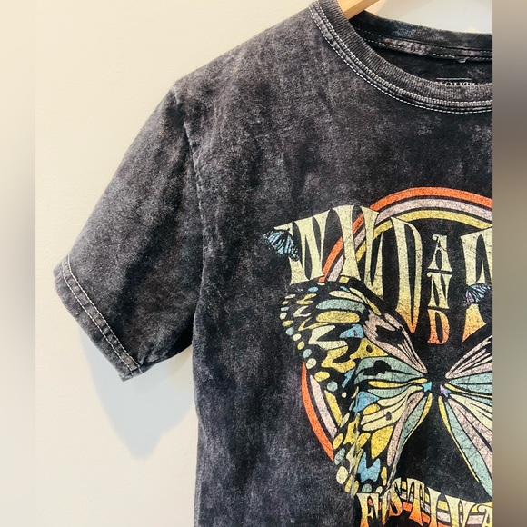 Mighty Fine Wild & Free Festival 1967 Graphic Cropped Top Tee Size XS - Picture 2 of 7